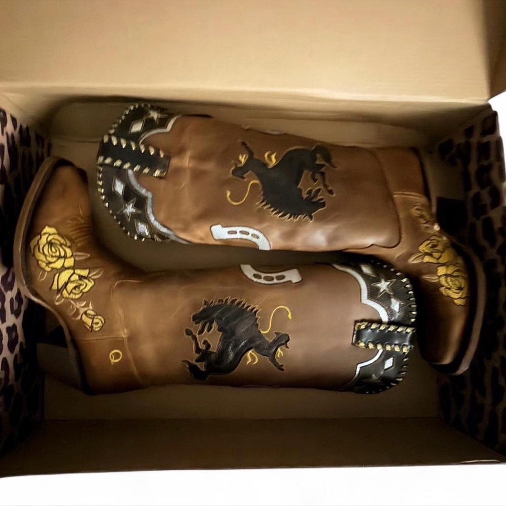 BRAND NEW w/ BOX RODEO QUINCY Rosa Amarillo Boot Size 10.5 - Picture 3 of 7